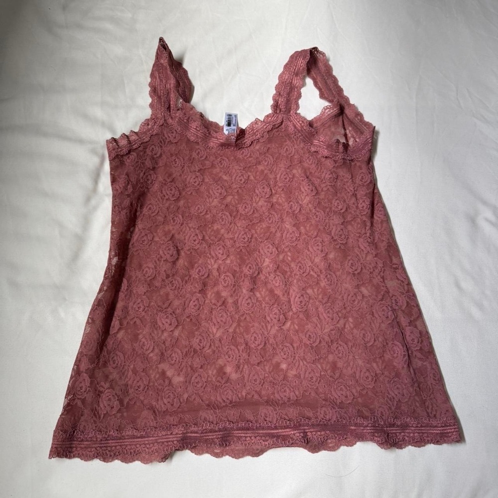 Y2k Ilusion Size Medium Dusty Rose Lace Camisole Going Out Top View 5